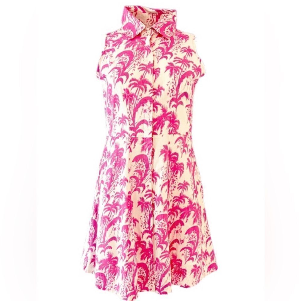 Livro Sleeveless Mini Shirtdress, Pink Palm
